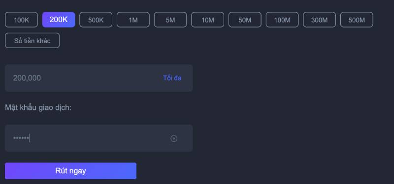 Bước 4: Nhập số tiền cần rút