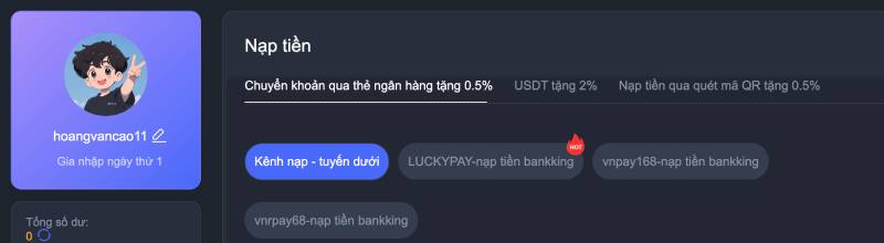 Tổng quan các hình thức nạp tiền tại AA88