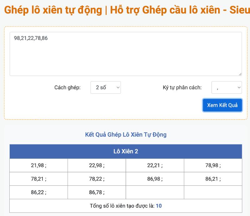 Ưu điểm của ghép lô xiên tự động